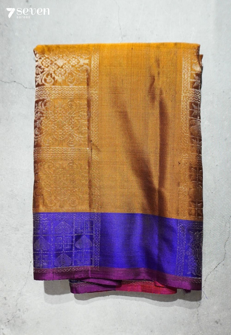 Wild Antler Signature Seven Handloom Brown Bangalore Pure Silk Saree|Silk Mark Certified - Seven Sarees - Saree - Seven Sarees