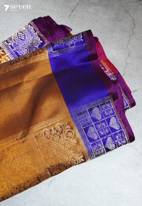 Wild Antler Signature Seven Handloom Brown Bangalore Pure Silk Saree|Silk Mark Certified - Seven Sarees - Saree - Seven Sarees