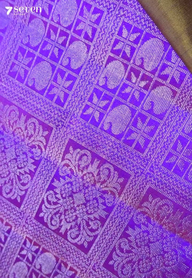 Wild Antler Signature Seven Handloom Brown Bangalore Pure Silk Saree|Silk Mark Certified - Seven Sarees - Saree - Seven Sarees