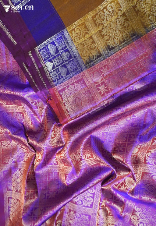 Wild Antler Signature Seven Handloom Brown Bangalore Pure Silk Saree|Silk Mark Certified - Seven Sarees - Saree - Seven Sarees