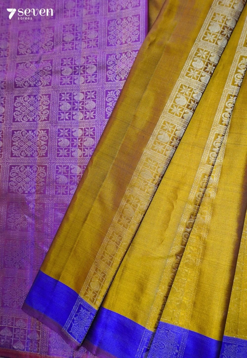 Wild Antler Signature Seven Handloom Brown Bangalore Pure Silk Saree|Silk Mark Certified - Seven Sarees - Saree - Seven Sarees