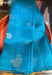 Wild Flower Signature Seven Handloom Blue/Mustard Bangalore Pure Silk Saree|Silk Mark Certified - Seven Sarees - Saree - Seven Sarees