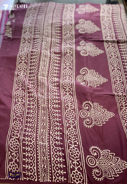 Wild Thyme Tales Jaipur Pink Handblock 100% Cotton Saree - Seven Sarees - Saree - Seven Sarees