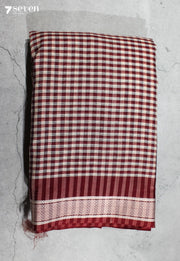 Yagnika Signature Seven Handloom Red Bangalore Pure Cotton Saree - Seven Sarees - Saree - Seven Sarees