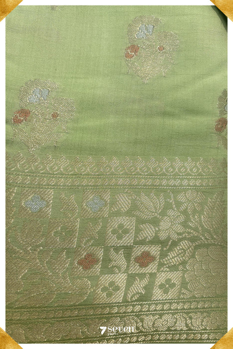 Yamuna Benares Green Pure Silk Saree | Silk Mark Certified - Seven Sarees - Saree - Seven Sarees