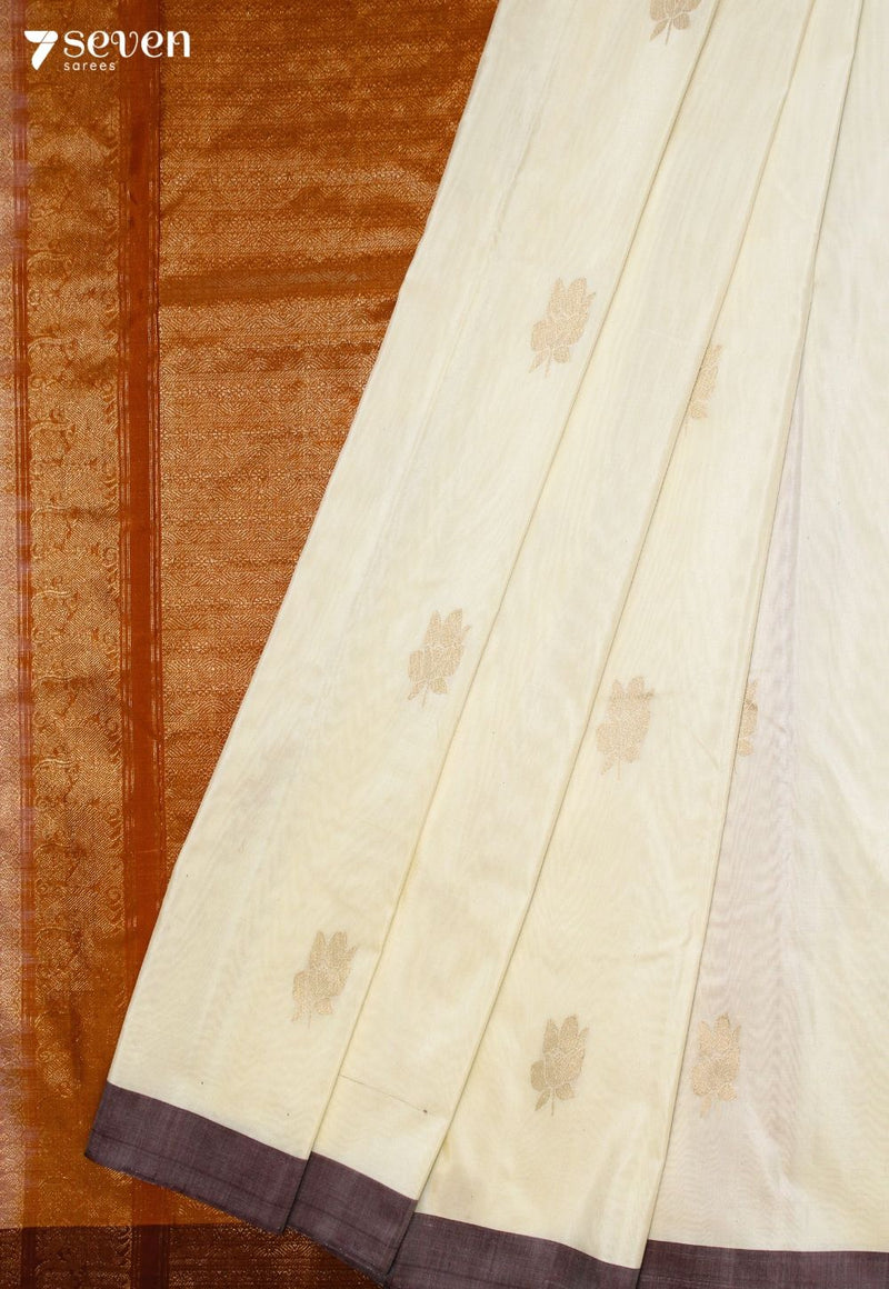 Yashasvini Signature Seven Handloom Off-White Bangalore Pure Silk Cotton Saree - view 1