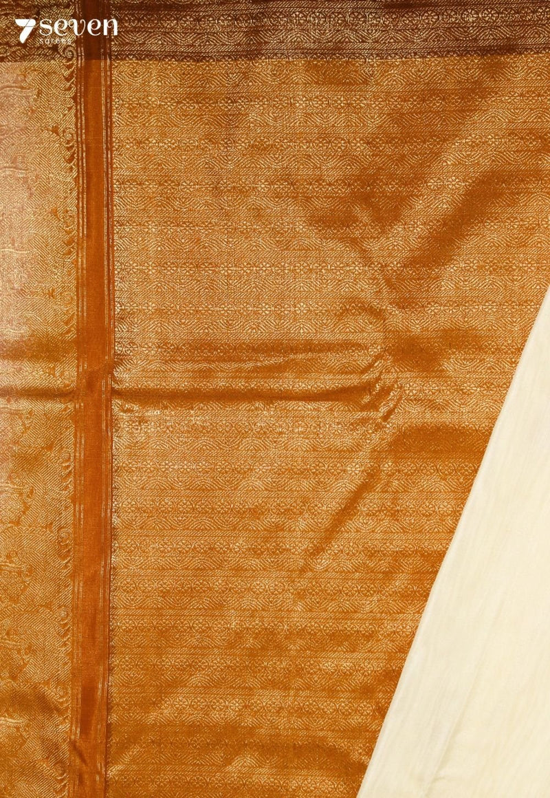 Yashasvini Signature Seven Handloom Off-White Bangalore Pure Silk Cotton Saree - view 3