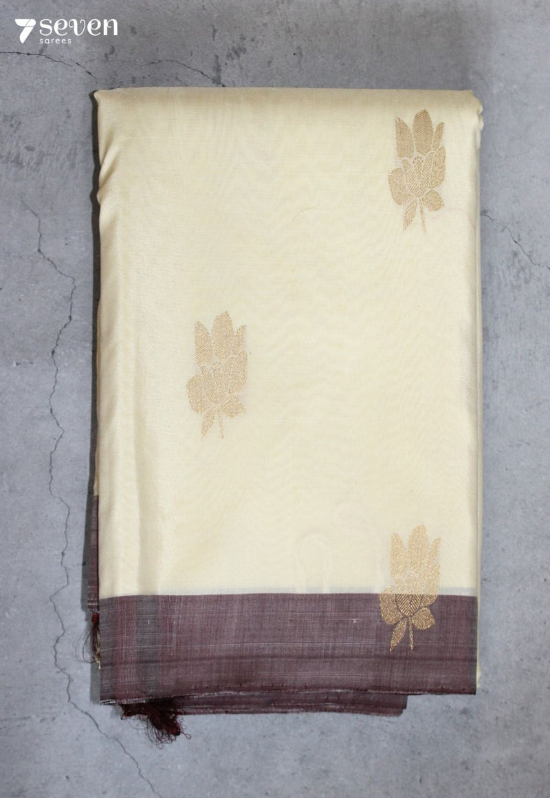 Yashasvini Signature Seven Handloom Off-White Bangalore Pure Silk Cotton Saree - view 2