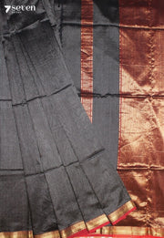 Yashmira Maheshwari Handloom Black Silk Cotton Saree - Seven Sarees - Seven Sarees