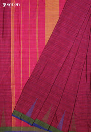 Yavani Signature Seven Handloom Pink Bangalore Pure Cotton Saree - Seven Sarees - Saree - Seven Sarees