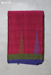 Yavani Signature Seven Handloom Pink Bangalore Pure Cotton Saree - Seven Sarees - Saree - Seven Sarees