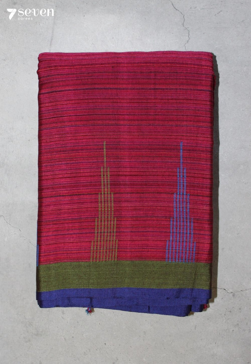 Yavani Signature Seven Handloom Pink Bangalore Pure Cotton Saree - Seven Sarees - Saree - Seven Sarees