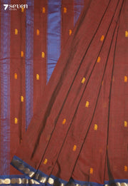Yavetha Signature Seven Handloom Brown Bangalore Pure Cotton Saree - Seven Sarees - Saree - Seven Sarees