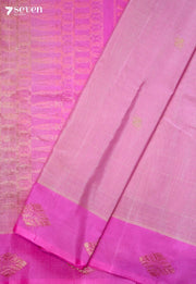 Yavetha Signature Seven Handloom Pink Bangalore Pure Silk Cotton Saree - Seven Sarees - Saree - Seven Sarees