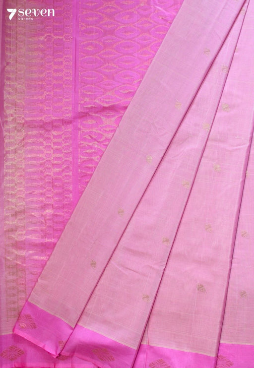 Yavetha Signature Seven Handloom Pink Bangalore Pure Silk Cotton Saree - Seven Sarees - Saree - Seven Sarees