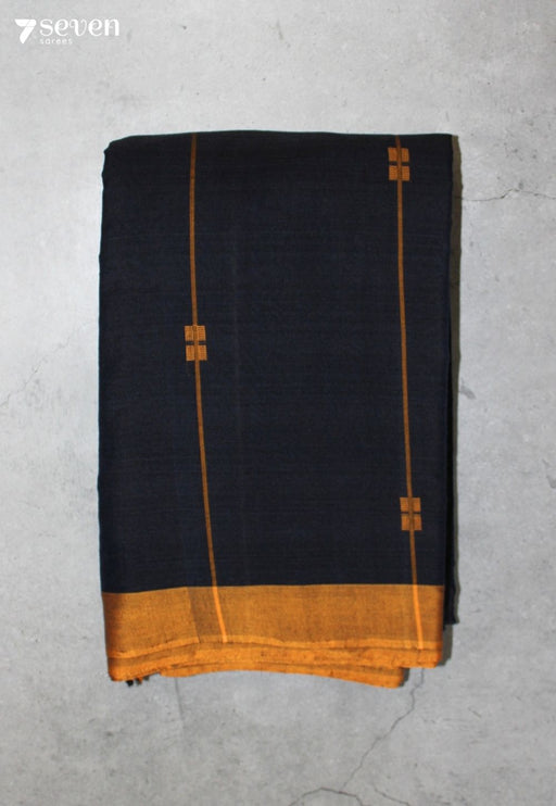 Yelosha Signature Seven Handloom Blue Bangalore Pure Cotton Saree - Seven Sarees - Saree - Seven Sarees