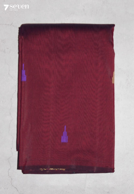Yeluri Signature Seven Handloom Maroon Bangalore Pure Silk Cotton Saree - Seven Sarees - Saree - Seven Sarees