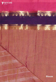 Yelvitha Signature Seven Handloom Sandal-Pink Bangalore Pure Cotton Saree - Seven Sarees - Saree - Seven Sarees