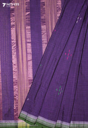 Yerusha Signature Seven Handloom Purple Bangalore Pure Cotton Saree - Seven Sarees - Saree - Seven Sarees