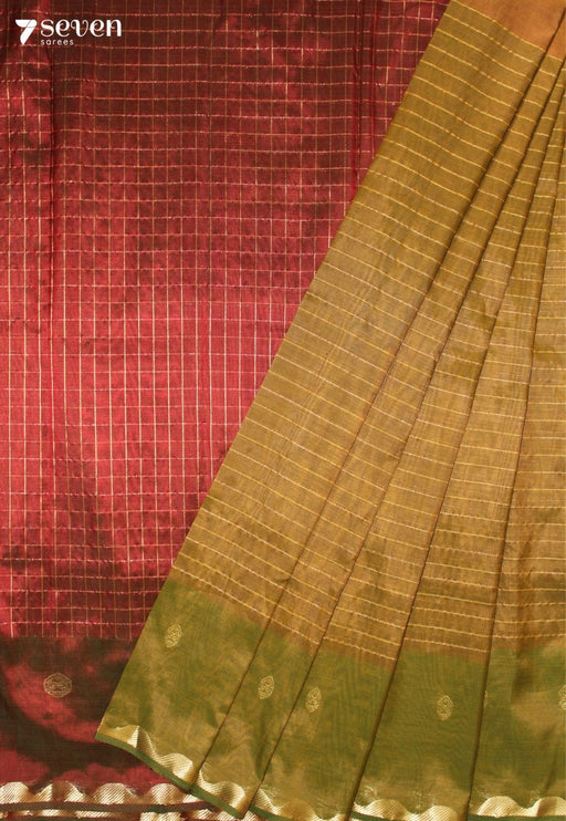Yeshvara Signature Seven Handloom Green Bangalore Vegan Silk Saree - Seven Sarees - Saree - Seven Sarees