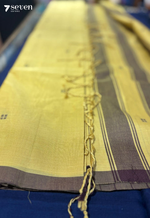 Ziya Signature Seven Handloom Mustard Bangalore Pure Cotton Saree - Seven Sarees - Saree - Seven Sarees