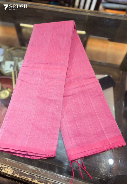 Ziya Signature Seven Handloom Pink Bangalore Pure Cotton Saree - Seven Sarees - Saree - Seven Sarees