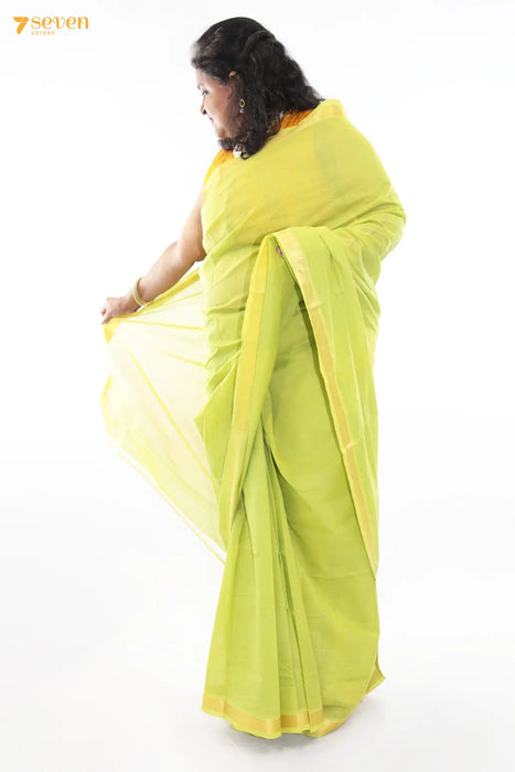 Abirami Mangalagiri Handloom Green Pure Cotton Saree - Seven Sarees - Saree - Seven Sarees