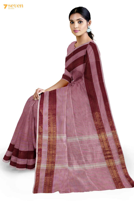 Adumbu Madurai Pink Pure Cotton Saree - Seven Sarees - Saree - Seven Sarees