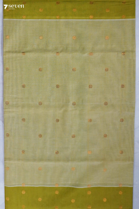 Aku Handloom Venkatagiri 100% Cotton Light Green Saree - Seven Sarees - Seven Sarees