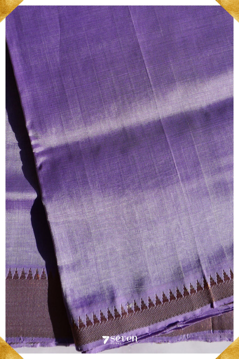 Almelu Mangalagiri Handloom Lavender Silk-Cotton Saree - Seven Sarees - Saree - Seven Sarees
