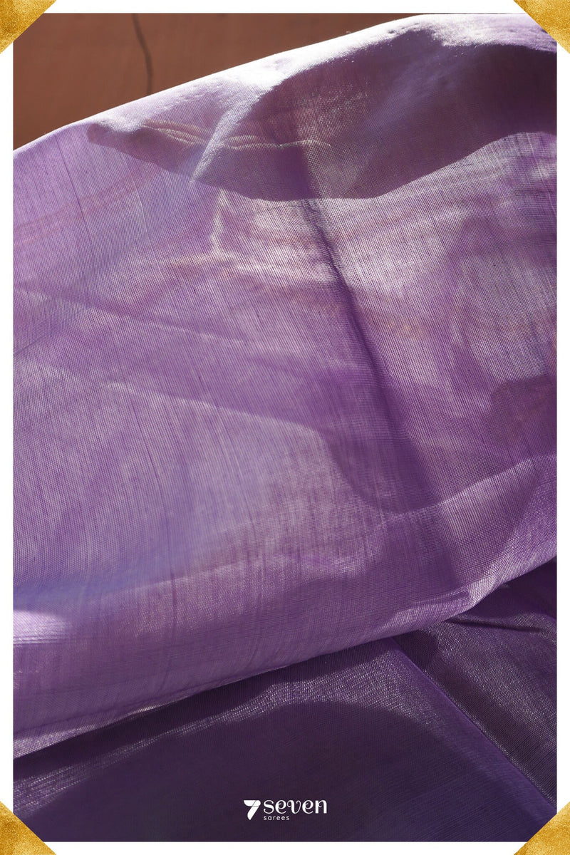 Almelu Mangalagiri Handloom Lavender Silk-Cotton Saree - Seven Sarees - Saree - Seven Sarees