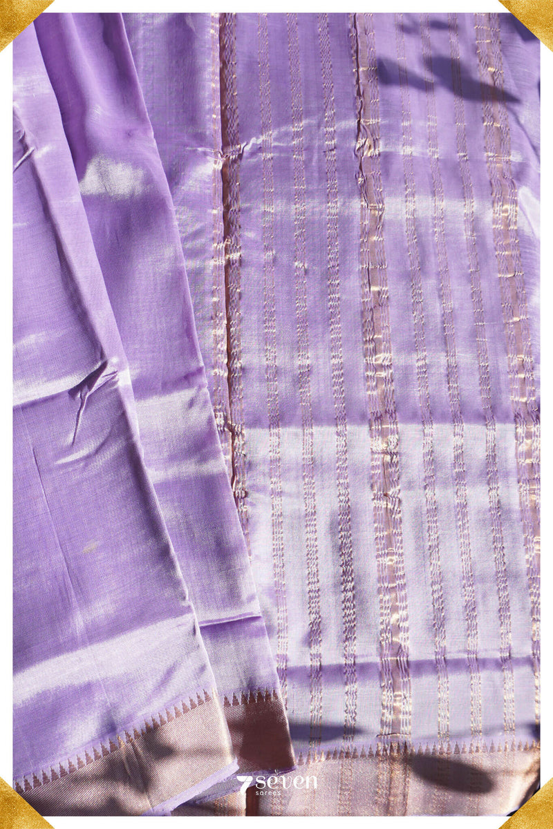 Almelu Mangalagiri Handloom Lavender Silk-Cotton Saree - Seven Sarees - Saree - Seven Sarees