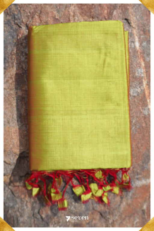 Aparna Mangalagiri Handloom Green/Red Silk Cotton Saree - Seven Sarees - Saree - Seven Sarees