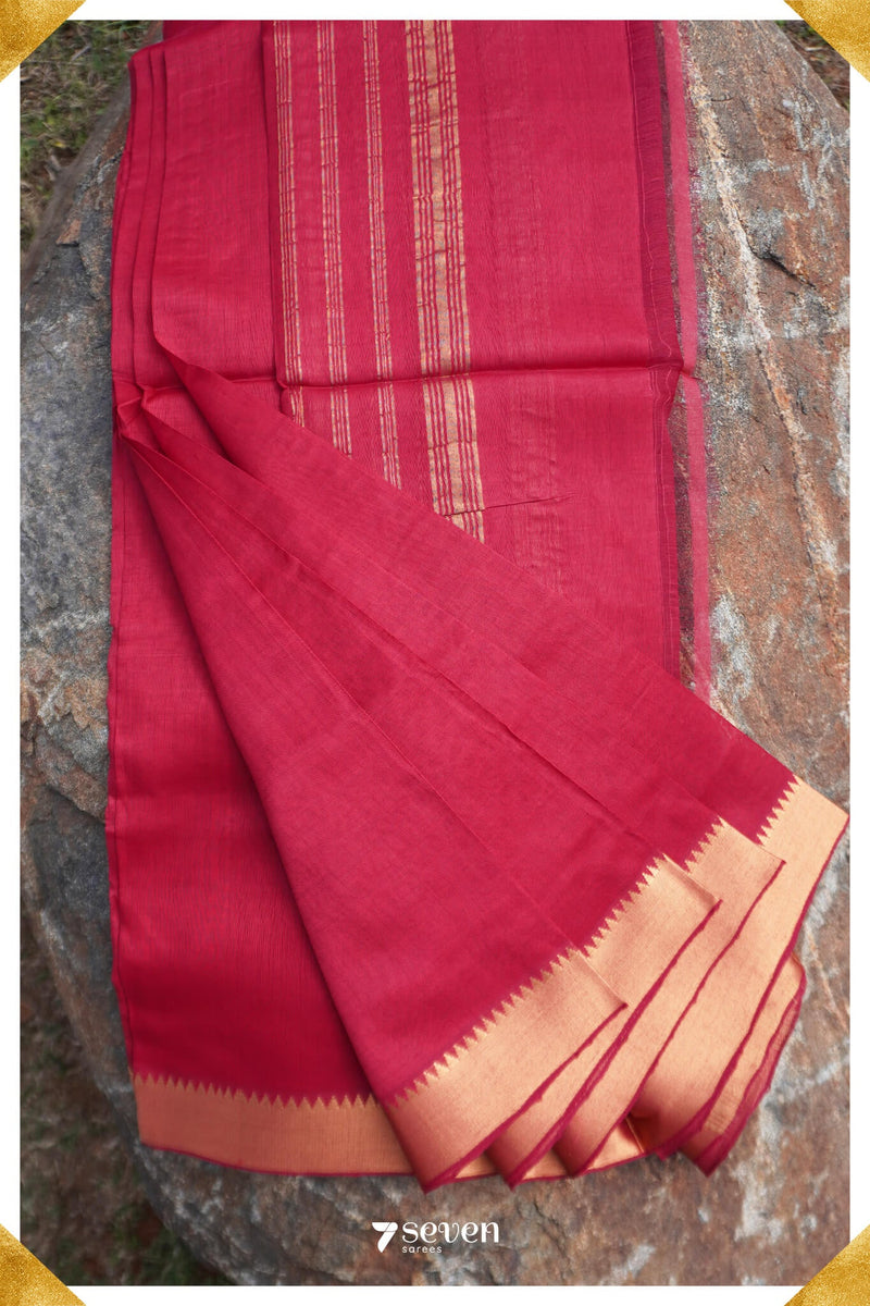 Apraudha Mangalagiri Handloom Yellow Silk-Cotton Saree - Seven Sarees - Saree - Seven Sarees
