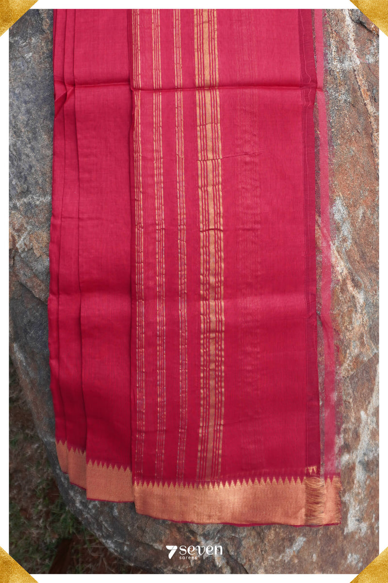 Apraudha Mangalagiri Handloom Yellow Silk-Cotton Saree - Seven Sarees - Saree - Seven Sarees