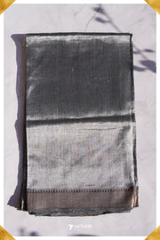 Ashwini Mangalagiri Handloom Grey/Silver Silk-Cotton Saree - Seven Sarees - Saree - Seven Sarees