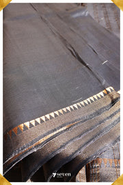 Ashwini Mangalagiri Handloom Grey/Silver Silk-Cotton Saree - Seven Sarees - Saree - Seven Sarees