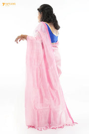 Bani Mangalagiri Handloom Pink Pure Silk-Cotton Saree - Seven Sarees - Saree - Seven Sarees