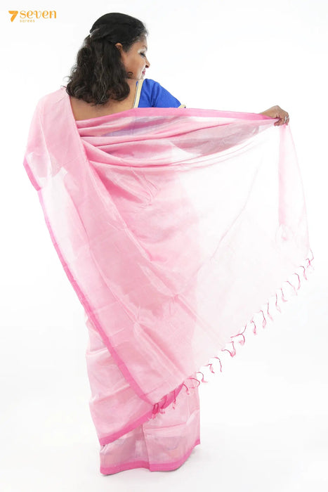 Bani Mangalagiri Handloom Pink Pure Silk-Cotton Saree - Seven Sarees - Saree - Seven Sarees