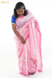 Bani Mangalagiri Handloom Pink Pure Silk-Cotton Saree - Seven Sarees - Saree - Seven Sarees