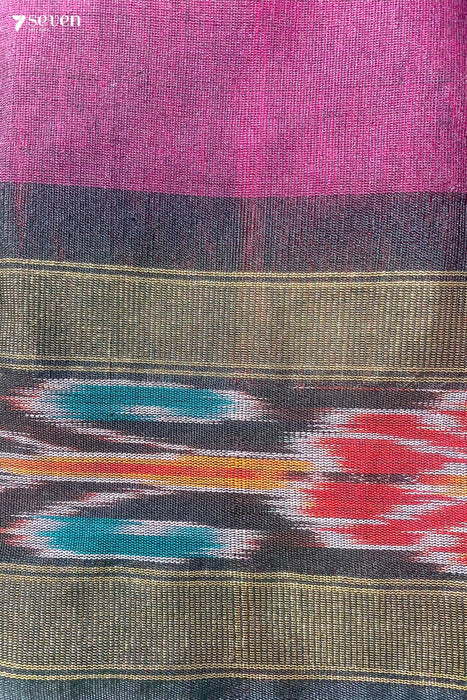 Bougainvillea Chattisgarh Pink Mixed silk Handloom saree - Seven Sarees - Saree - Seven Sarees