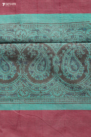 Camanti Hand Block Kalamkari 100% Soft Cotton Bottle Green Saree (Handloom) - Seven Sarees - Saree - Seven Sarees