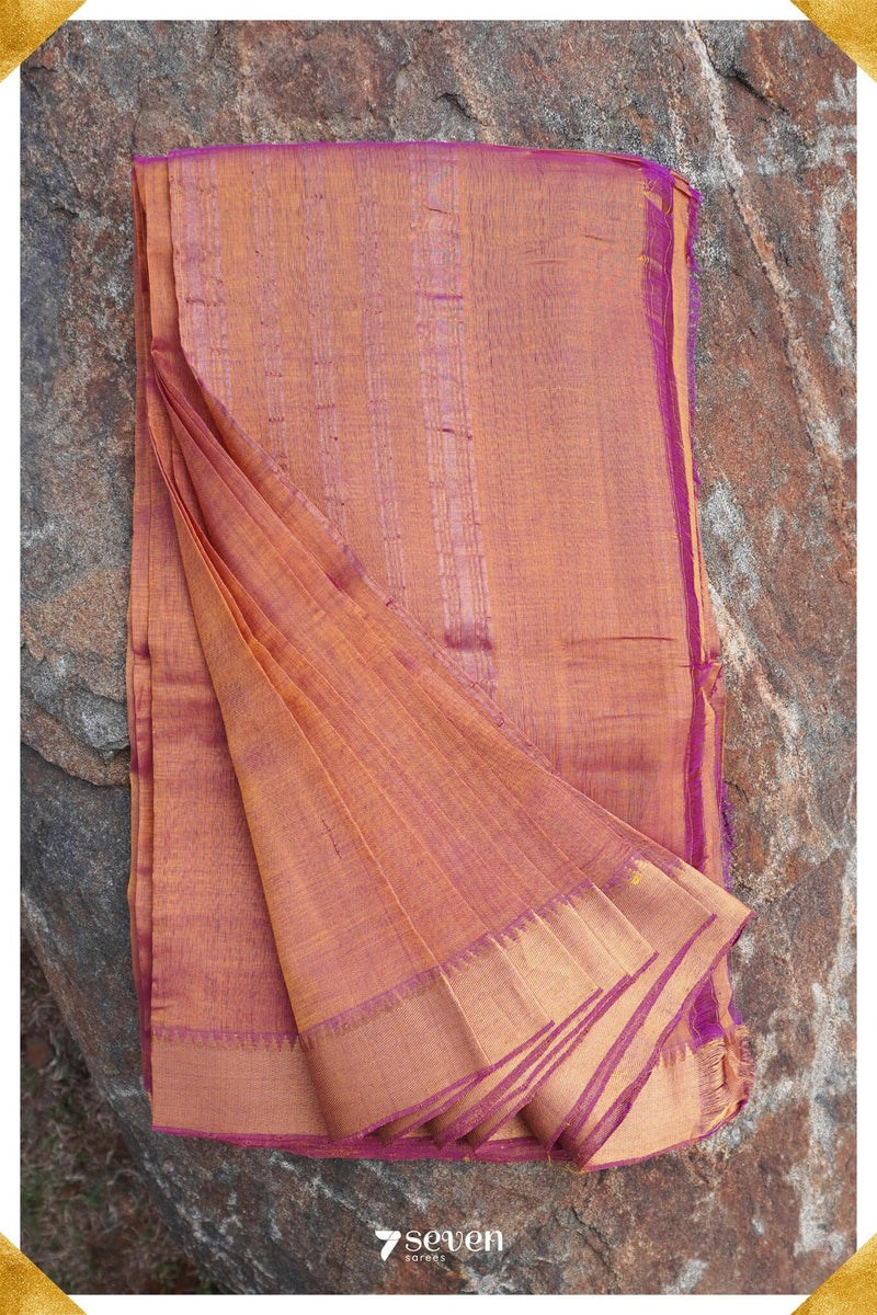 Chitra Mangalagiri Handloom Yellow/Gold Silk-Cotton Saree - Seven Sarees - Saree - Seven Sarees
