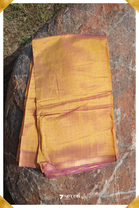 Chitra Mangalagiri Handloom Yellow/Gold Silk-Cotton Saree - Seven Sarees - Saree - Seven Sarees