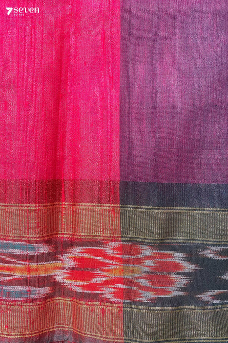 Corn Rose Chattisgarh Red Mixed Silk Handloom Saree - Seven Sarees - Saree - Seven Sarees