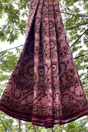 Devaganneru Hand Block Kalamkari 100% Soft Cotton saree - Seven Sarees - Saree - Seven Sarees