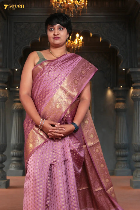 Harini Benaras Pink Pure Silk Saree | Silk Mark Certified - Seven Sarees - Saree - Seven Sarees