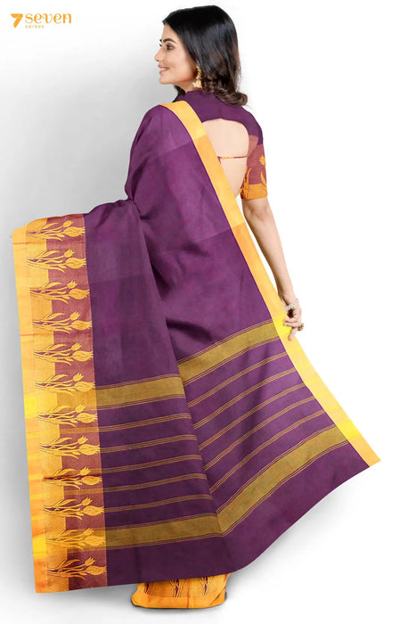 Karagaatam Madurai Purple Pure Cotton Saree - Seven Sarees - Saree - Seven Sarees