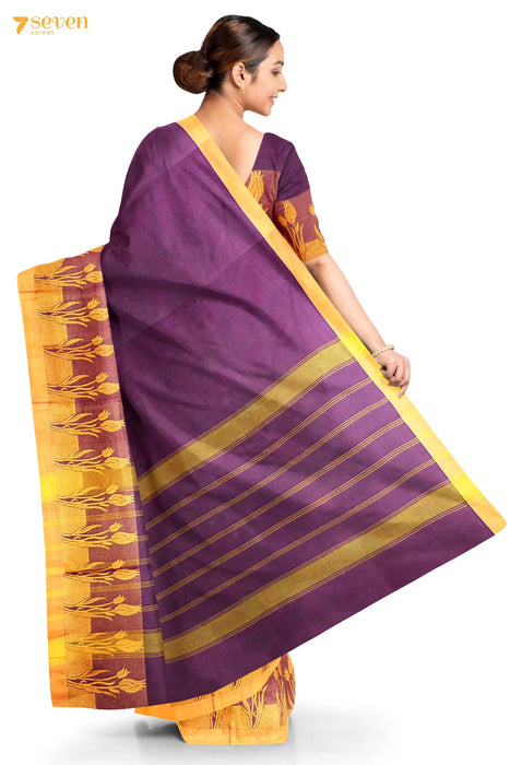 Karagaatam Madurai Purple Pure Cotton Saree - Seven Sarees - Saree - Seven Sarees