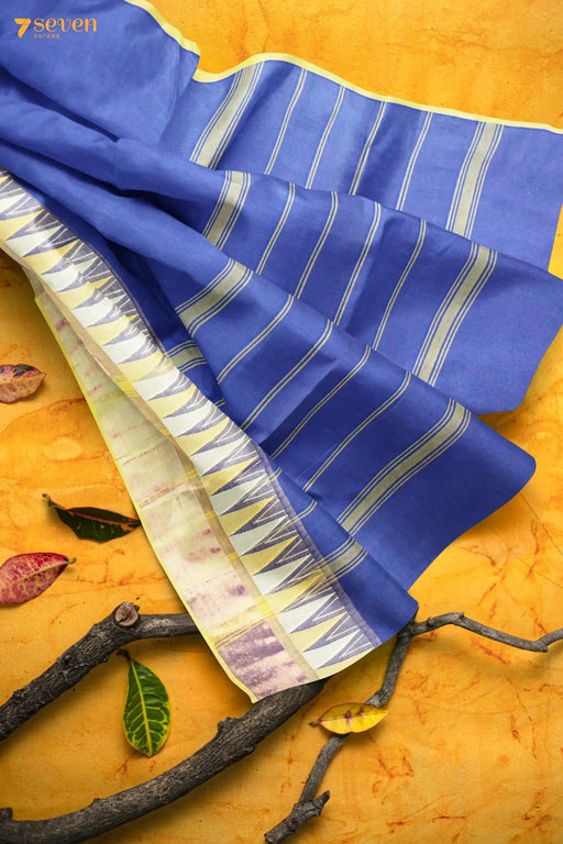 Karuvilam Madurai Blue Pure Cotton Saree - Seven Sarees - Saree - Seven Sarees